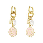 Oorbel Rose goud stainless steel licht roze - luxe oorbellen Mimelle