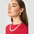 Earrings with heart-shaped beads