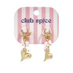 Oorringen met hangende kralen, parel en hart