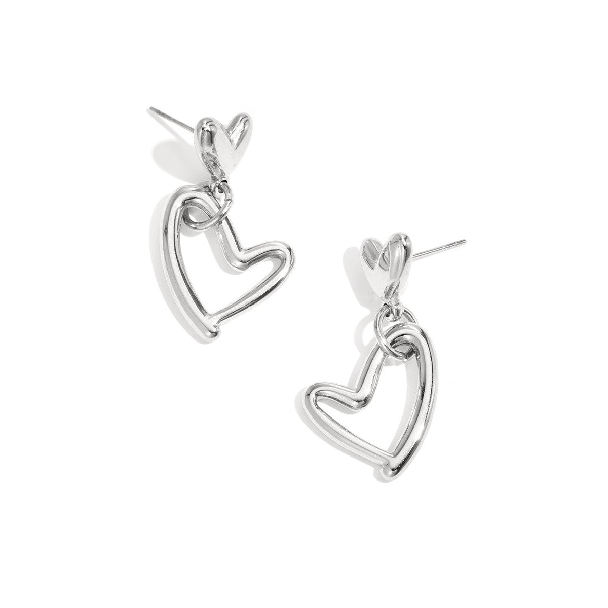 Oorbellen hangende harten vol en leeg