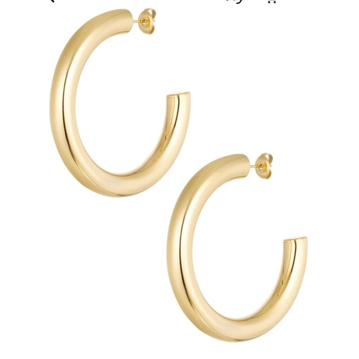 Oorbel Basic Rond goud stainless steel - Mimelle sieraden