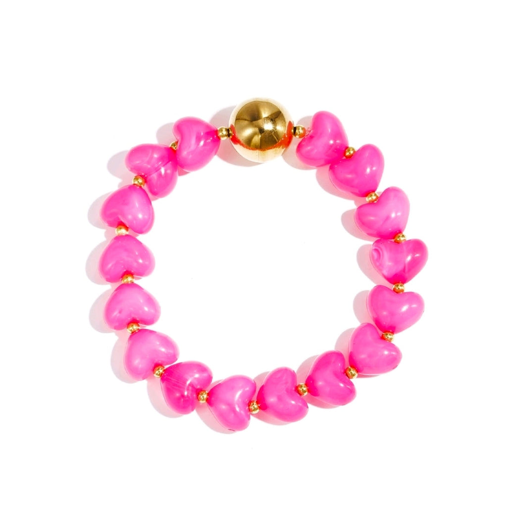Armband Statement Heart roze - Mimelle sieraden