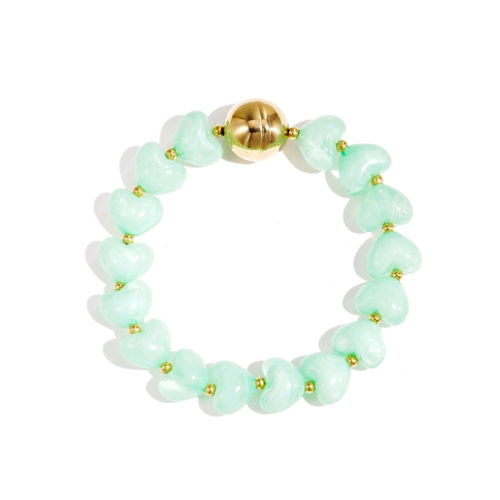 Armband Statement Heart groen - Mimelle sieraden