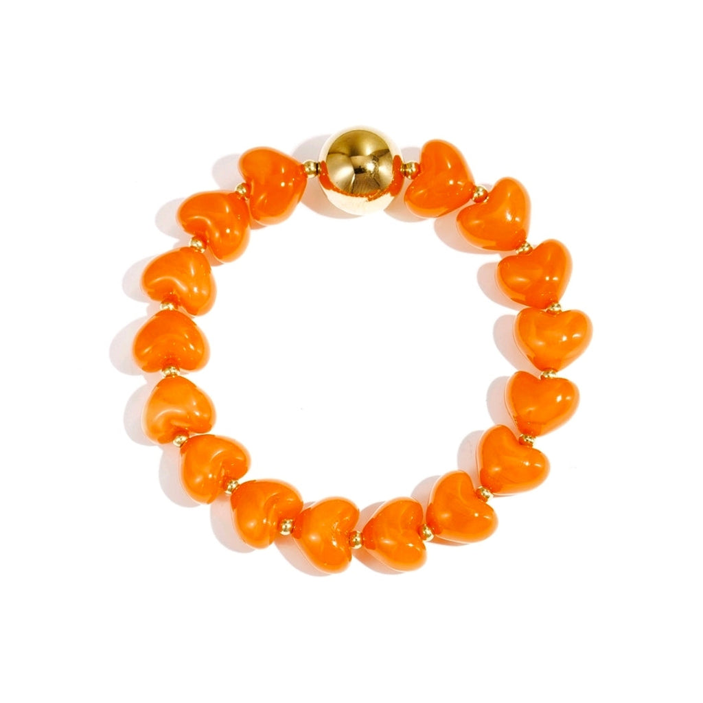 Armband Statement Heart oranje - Mimelle sieraden