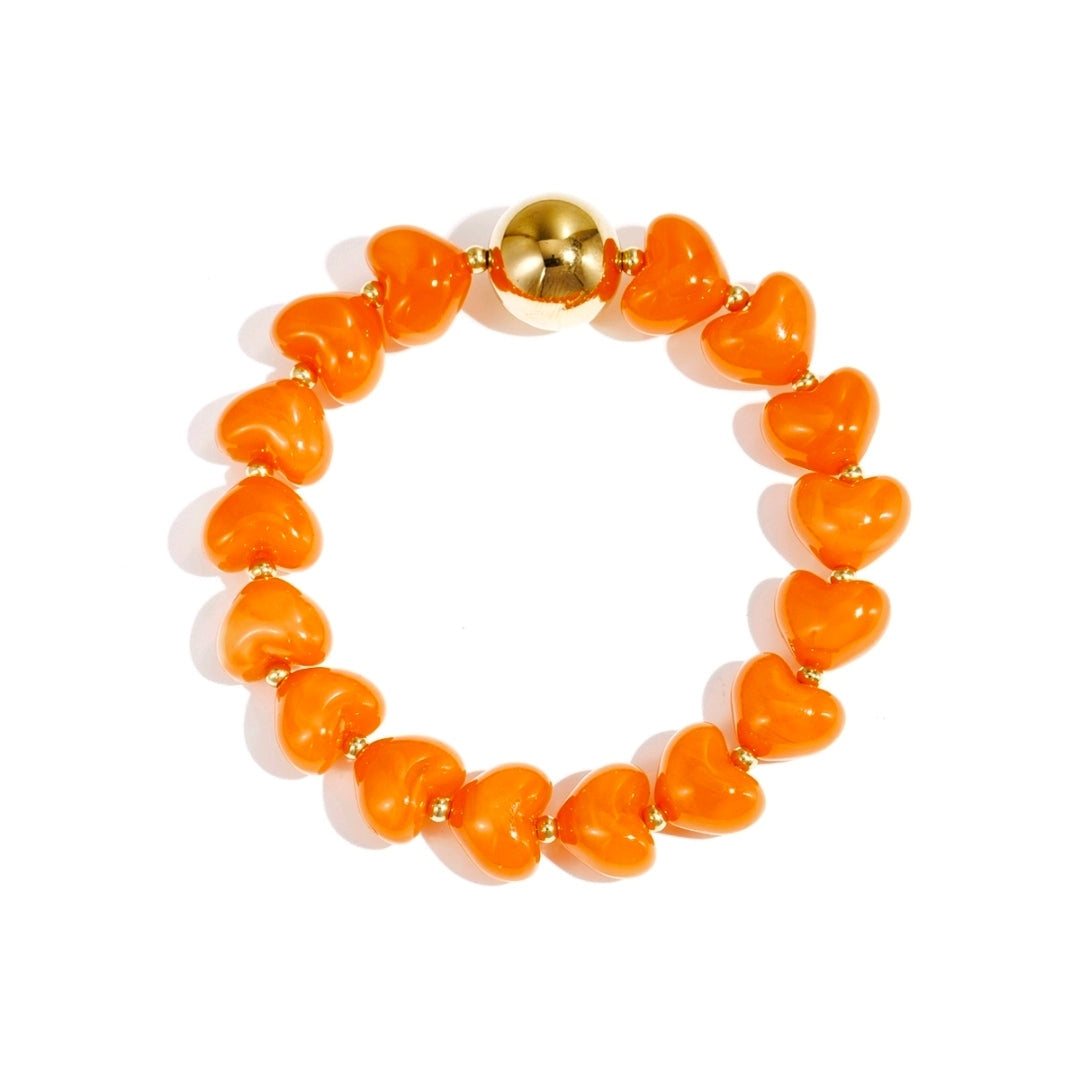 Armband Statement Heart oranje - Mimelle sieraden