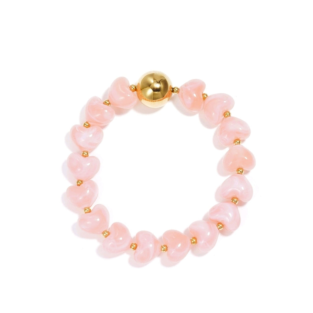 Armband Statement Heart lichtroze - Mimelle sieraden