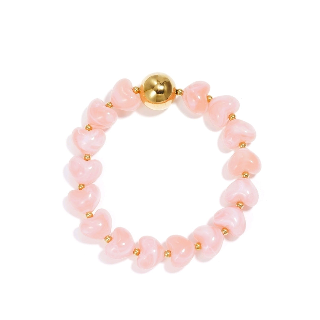 Armband Statement Heart lichtroze - Mimelle sieraden