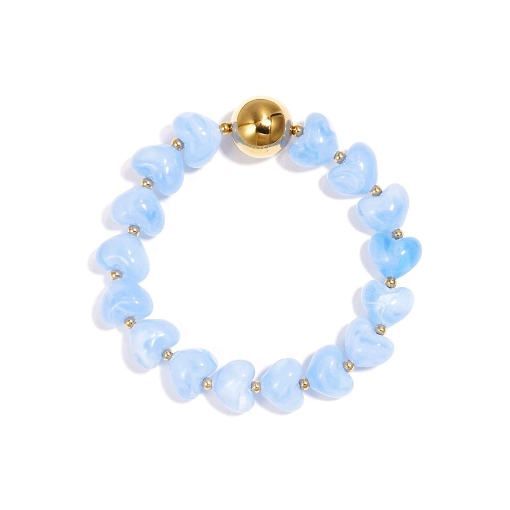 Armband Statement Heart blauw - Mimelle sieraden