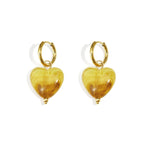 Earrings with heart-shaped beads