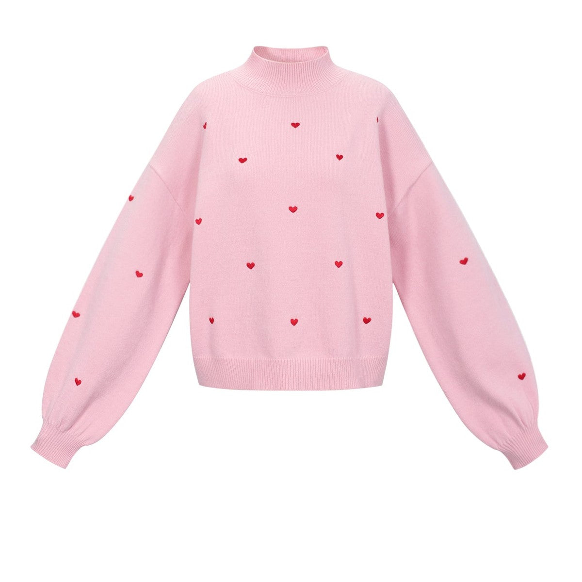 Gebreide trui met hartjes
