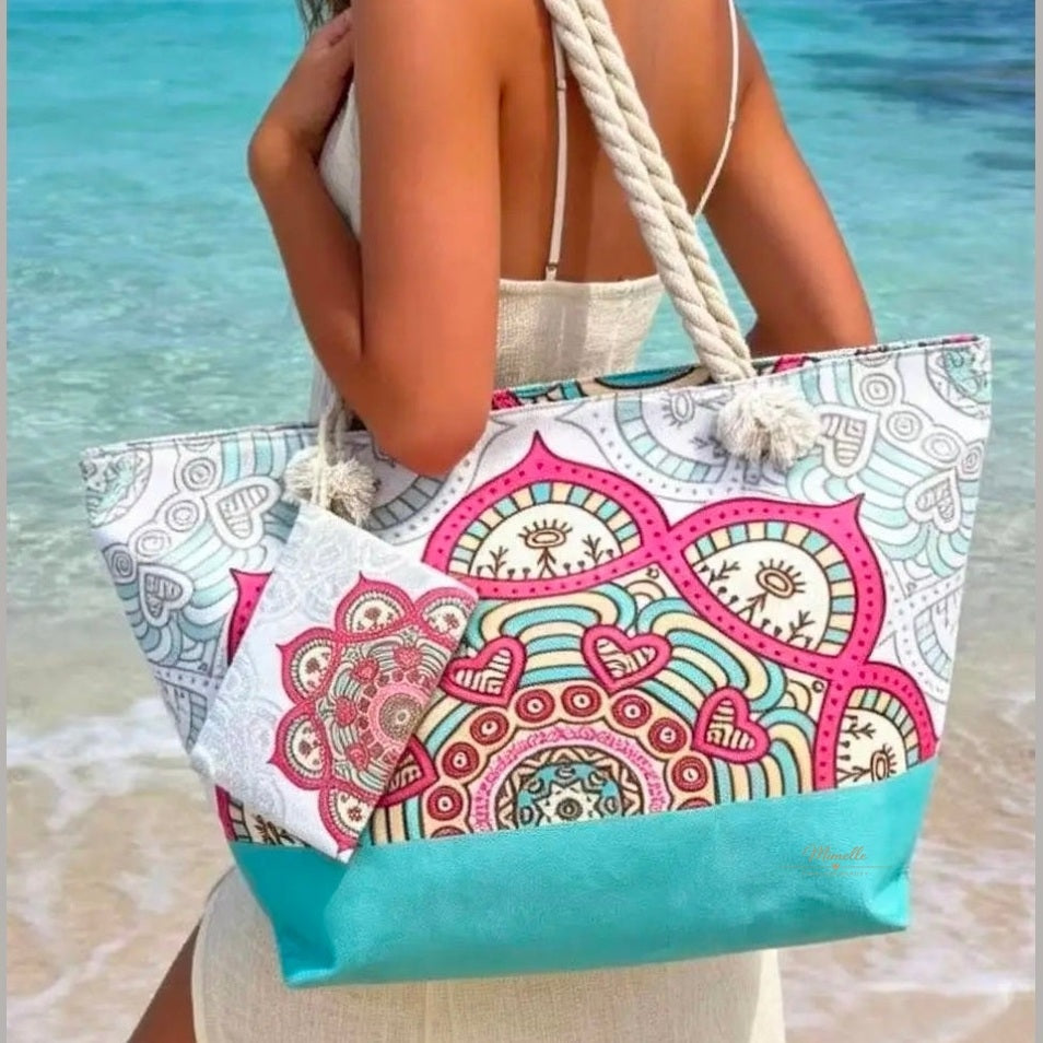 Azure Mandala Beach Bag