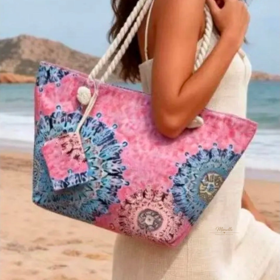 Sunset Mandala Beach Bag