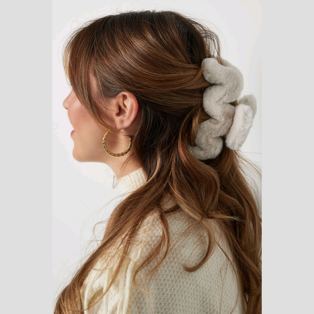 Fluffy haarklem zigzag